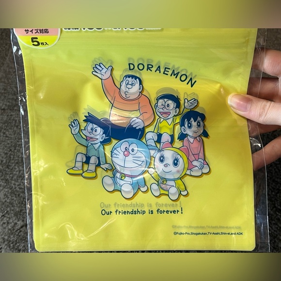 Doraemon Medium Size Zipper Top Bags Pack of 5 Japan Exclusive Official Anime - Picture 4 of 7